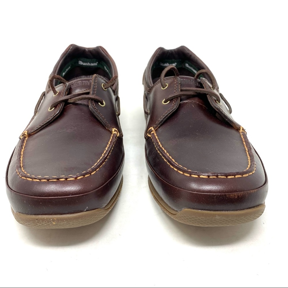 Dunham Champlain Nautical brown leather boat shoes D width - Picture 3 of 8